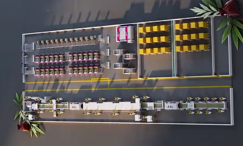 Dessin de conception d'usine de production quotidienne de 3000 paires